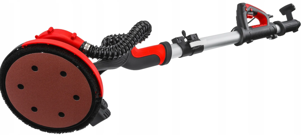 Red Technic Gipso šlifuoklis sienoms ir luboms, 2000W, su LED šviesa, teleskopine rankena, dulkių ištraukimu, gipso kartono šlifavimo mašina