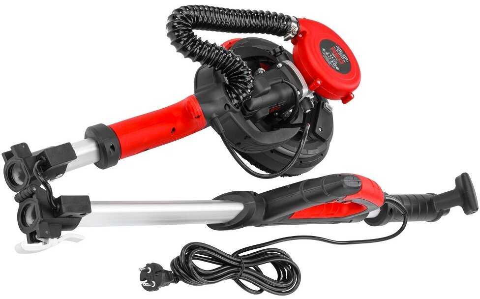 Red Technic Gipso šlifuoklis sienoms ir luboms, 2000W, su LED šviesa, teleskopine rankena, dulkių ištraukimu, gipso kartono šlifavimo mašina