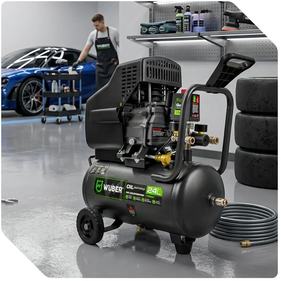 Tepalinis oro kompresorius Wuber W54001, 24 l, 1100 W, 90 l/min, 8 bar
