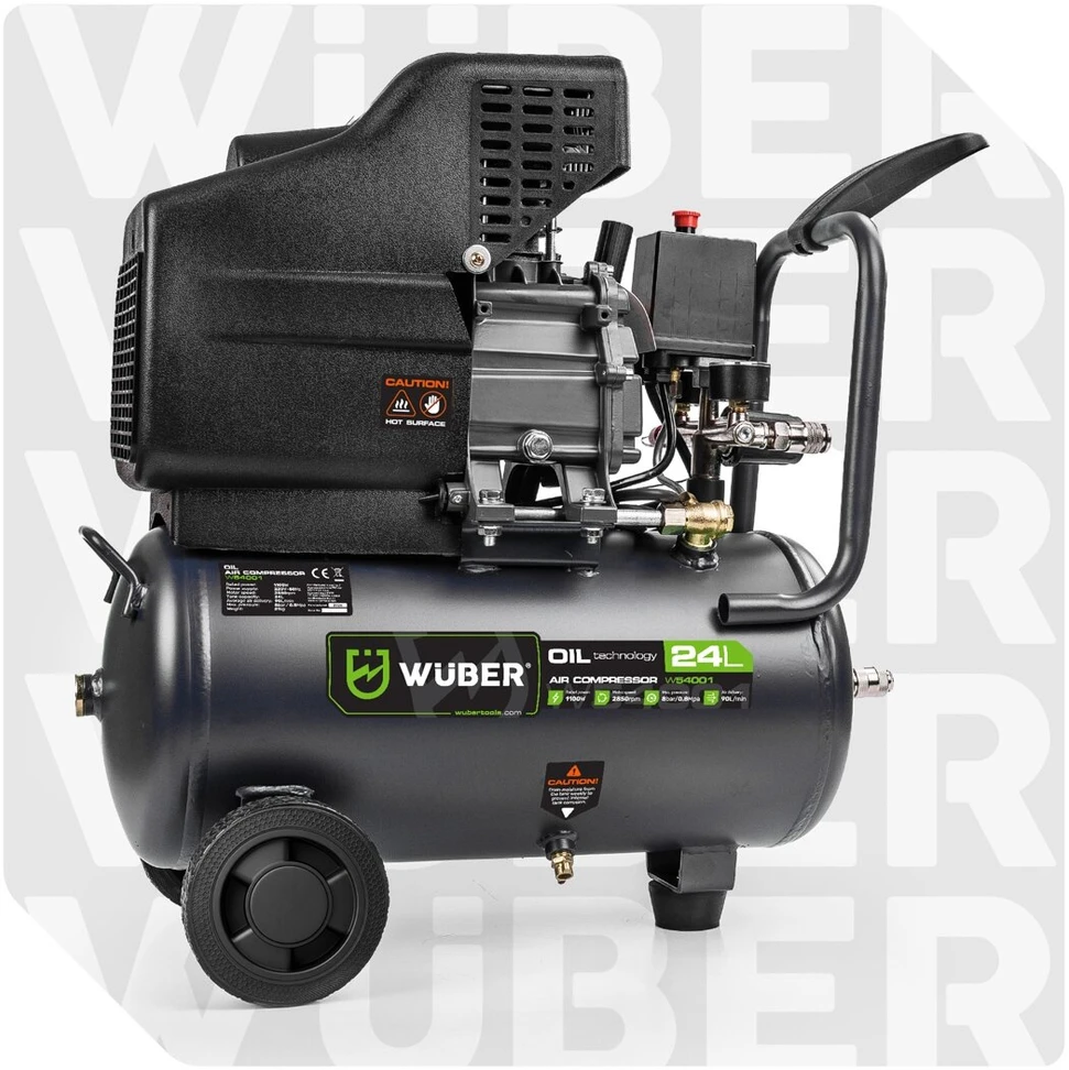 Tepalinis oro kompresorius Wuber W54001, 24 l, 1100 W, 90 l/min, 8 bar