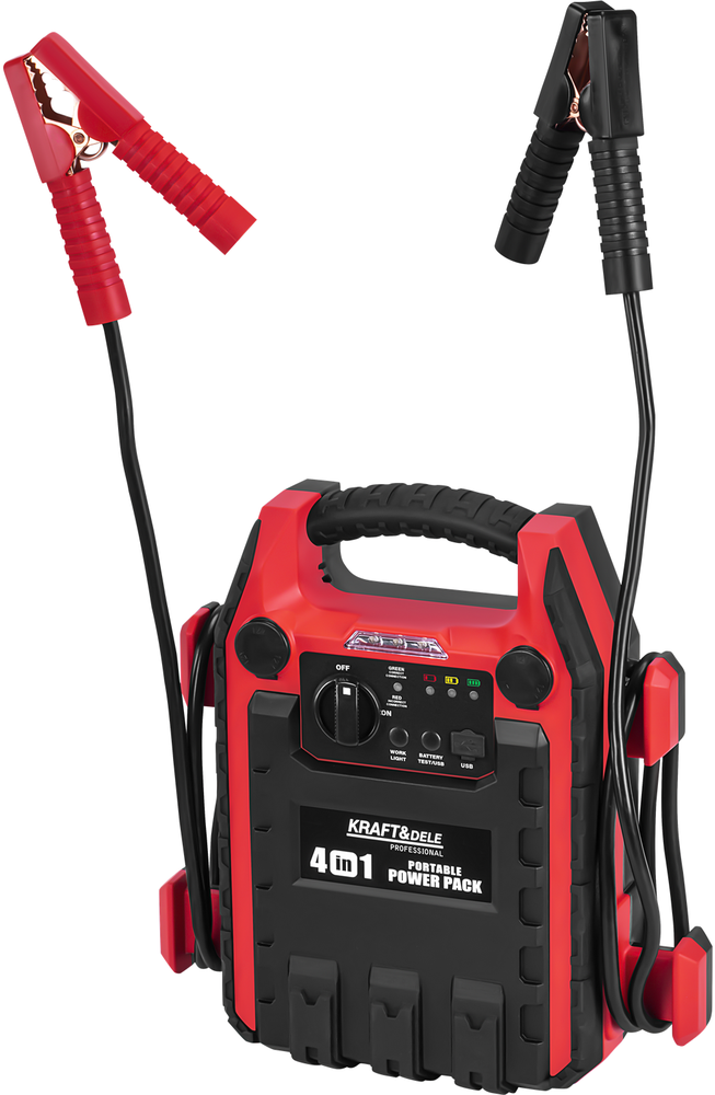 Užvedimo įrenginys, kompresorius, išorinė baterija, apšvietimas Kraft & Dele KD5346, 1200/600A 22Ah 12V