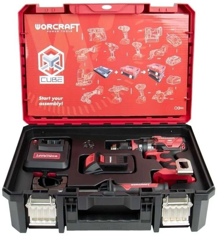 Worcraft Akumuliatorinis suktuvas-gręžtuvas su kalimu 20V LI-ION (XCUBE dėžė)