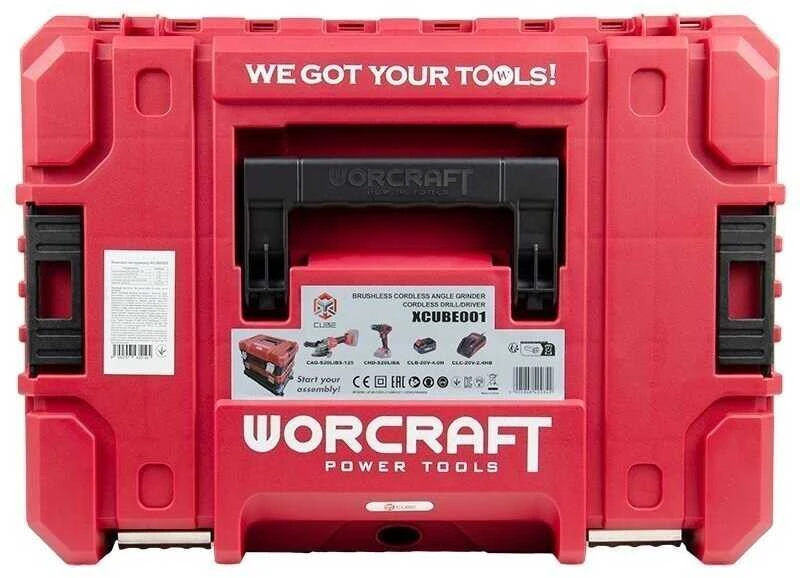 Worcraft Suktuvo ir kampinio šlifuoklio rinkinys 20V LI-ION (XCUBE dėžė)