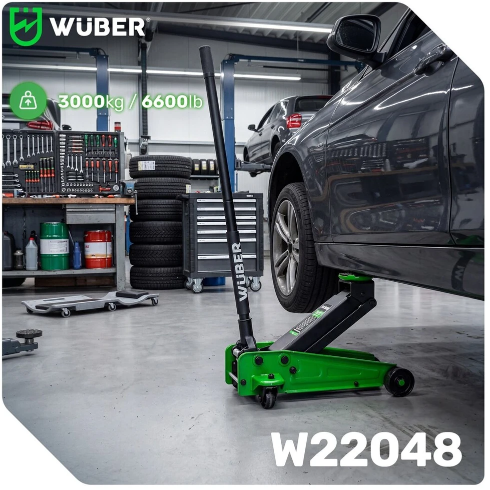 Žemo profilio 3 t hidraulinis domkratas Wuber W22048, 140-460mm