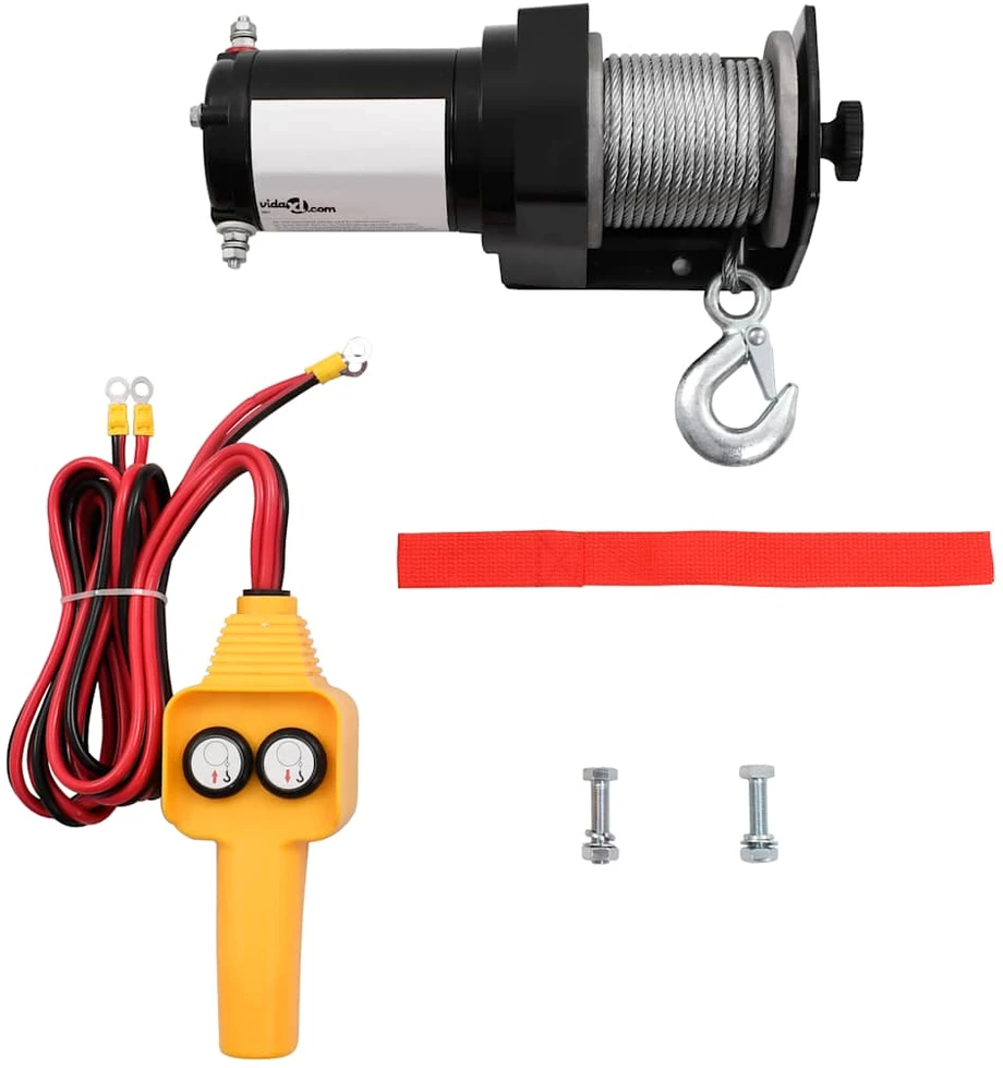 12 V Elektrinė Gervė, 907 kg, Nuotolinis Valdymas su Laidu