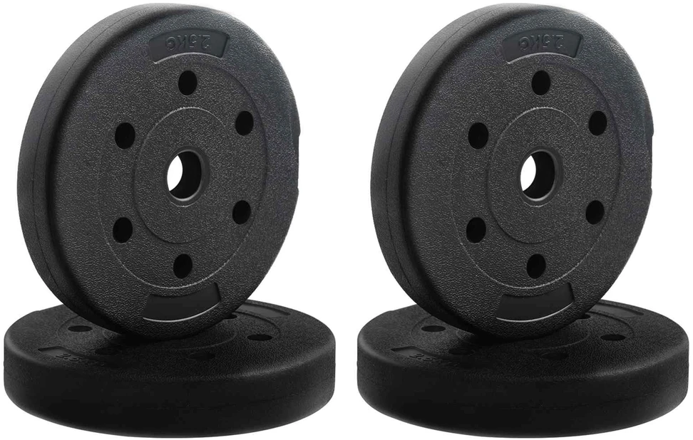 2-in-1 hantelių rinkinys 30kg Juoda ir raudona