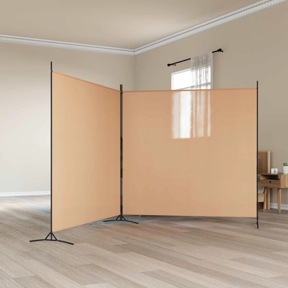 2-Skyrių Kambario Separatorius Smėlio 348 x 180 cm Audinys