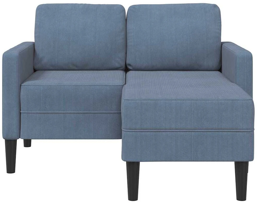 2-vietė sofa su gultu L formos mėlyna 125 cm patalynė