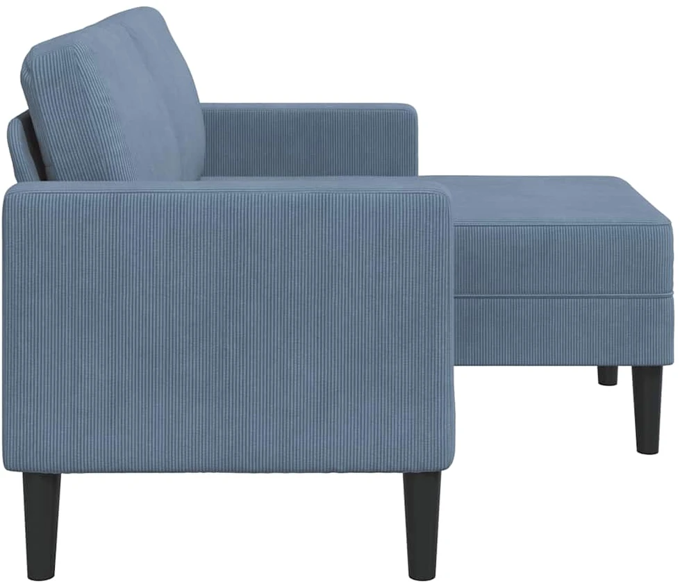 2-vietė sofa su gultu L formos mėlyna 125 cm patalynė