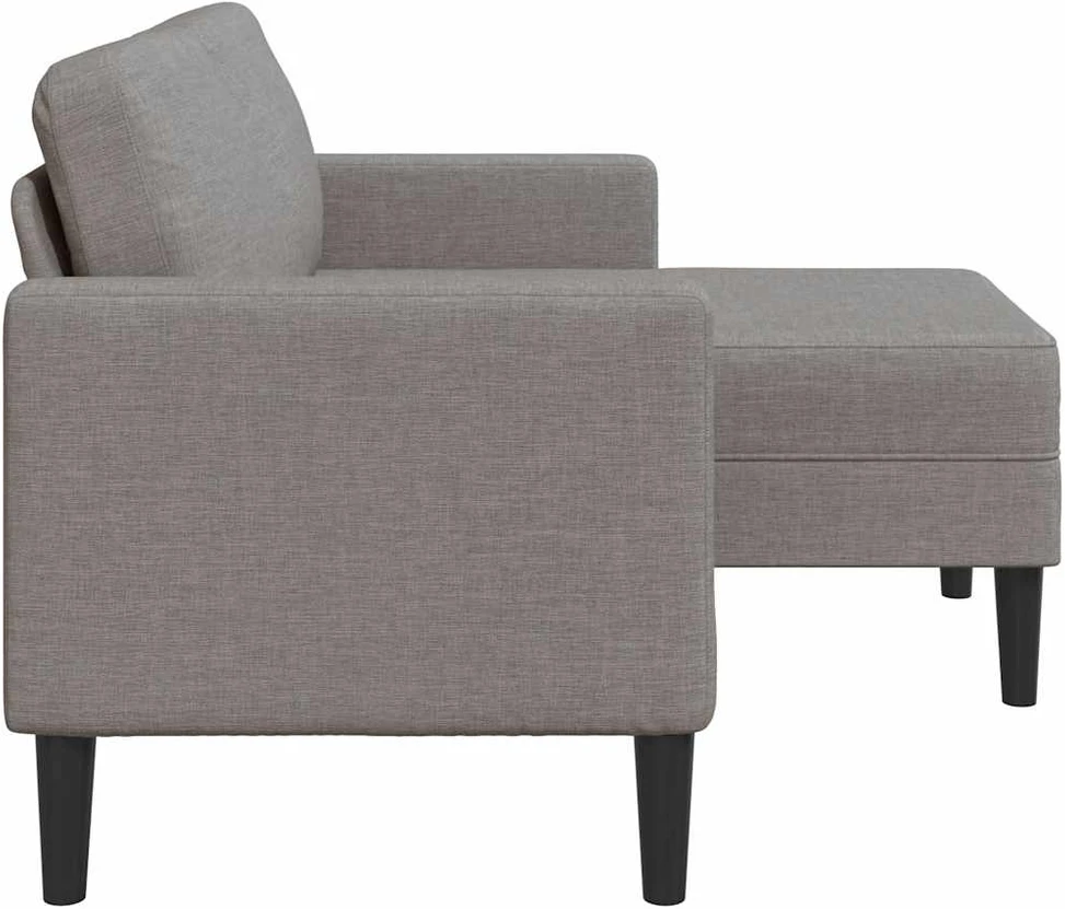 2-vietė sofa su kėdute L formos taupe 125 cm audiniu