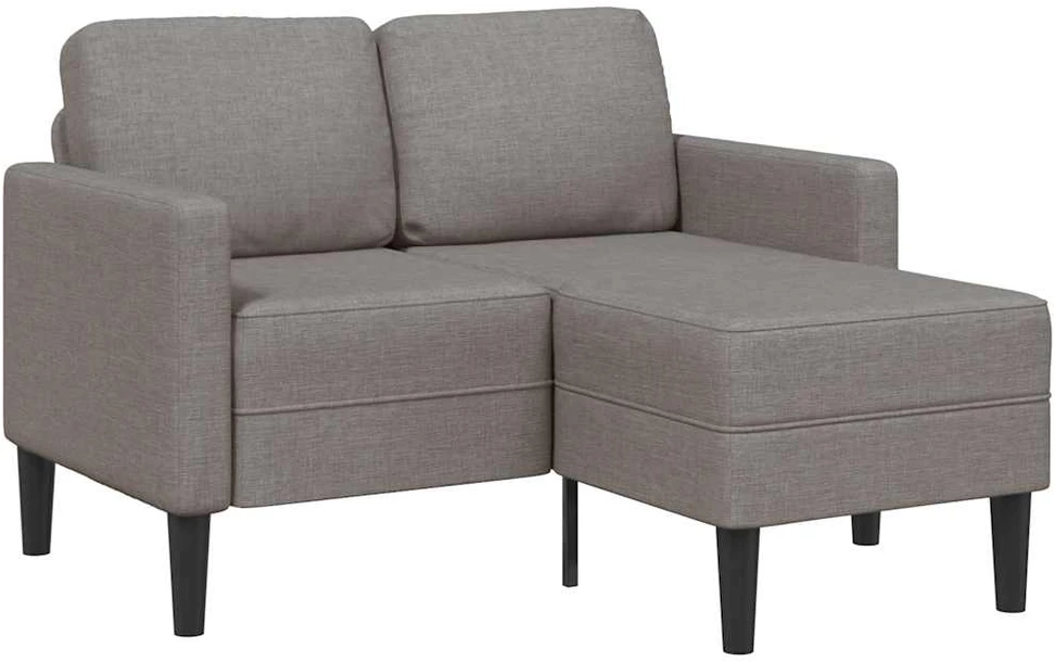 2-vietė sofa su kėdute L formos taupe 125 cm audiniu