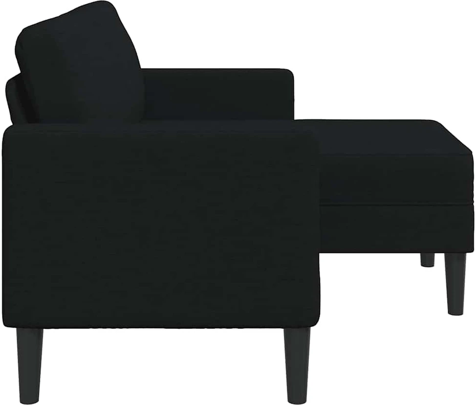 2-vietė sofa su L formos juodu 125 cm audiniu