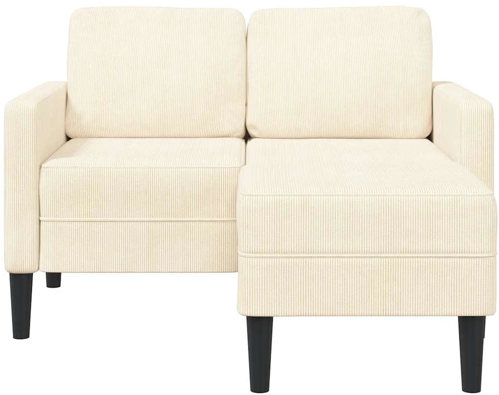 2-vietė sofa su L-formos kreminės kėdutės 125 cm patalyne