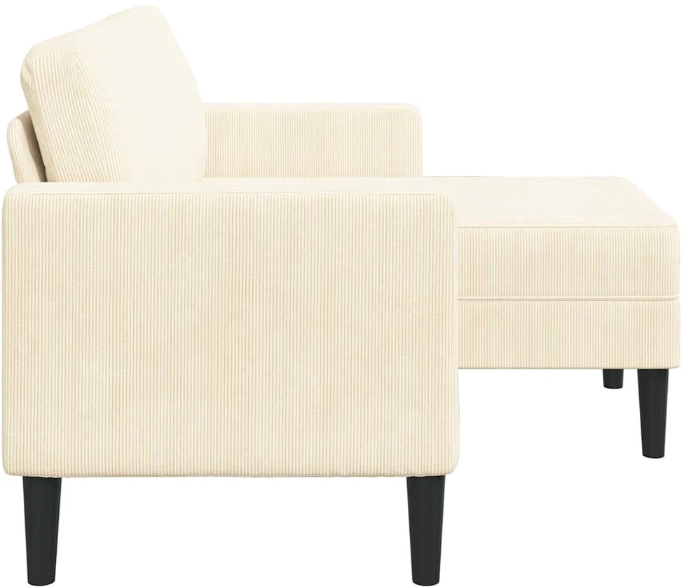 2-vietė sofa su L-formos kreminės kėdutės 125 cm patalyne