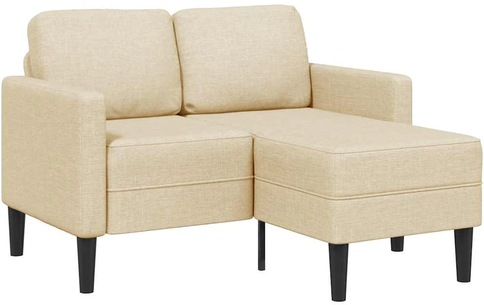 2-vietė sofa su L formos kreminiu 125 cm audiniu