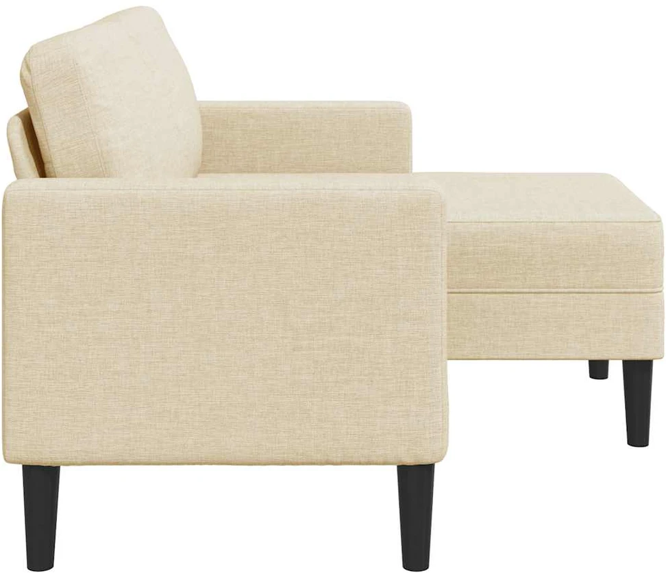 2-vietė sofa su L formos kreminiu 125 cm audiniu