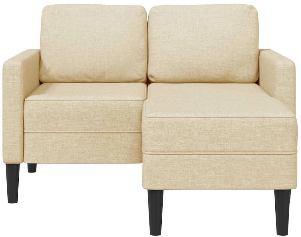 2-vietė sofa su L formos kreminiu 125 cm audiniu
