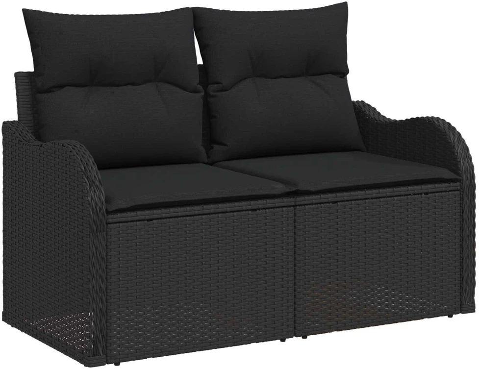 Sodo sofa su pagalve Juoda 121 x 62 x 69cm poliratanas