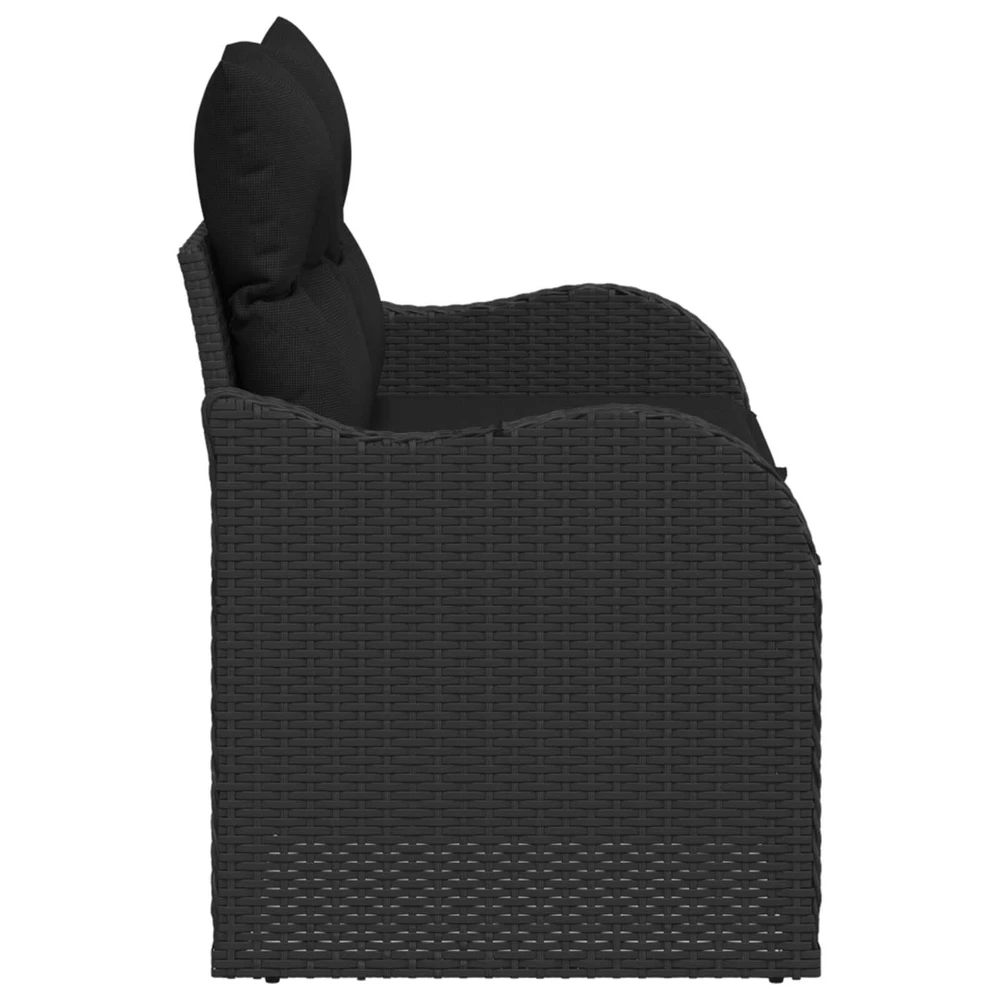 Sodo sofa su pagalve Juoda 121 x 62 x 69cm poliratanas