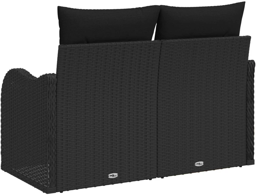 Sodo sofa su pagalve Juoda 121 x 62 x 69cm poliratanas