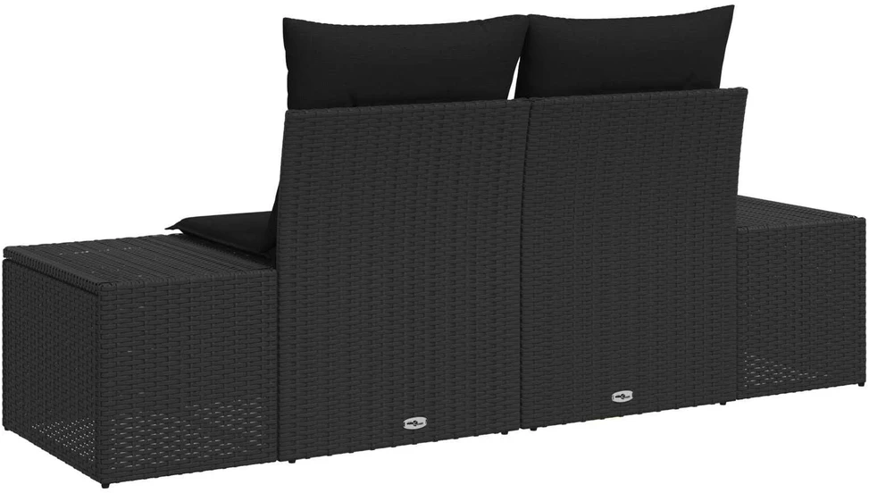 Sodo sofa su pagalve Juoda 184 x 62 x 69 cm poliratanas