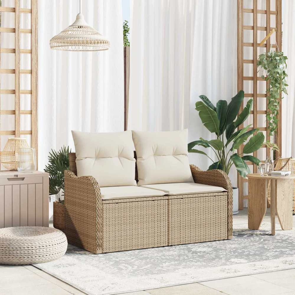 Sodo sofa su pagalve Smėlio 121 x 62 x 69cm poliratanas