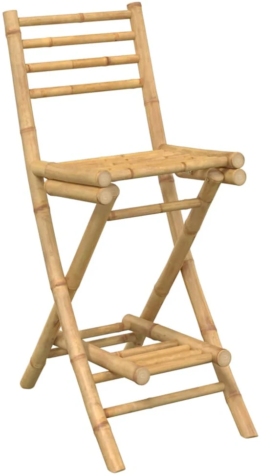 Lauko baldų komplektas 3 dalių lauko baro komplektas, sulankstomas, bambukas