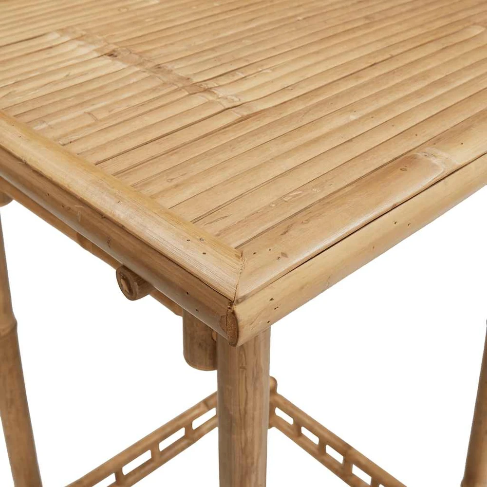 Lauko baldų komplektas 3 dalių lauko baro komplektas, sulankstomas, bambukas
