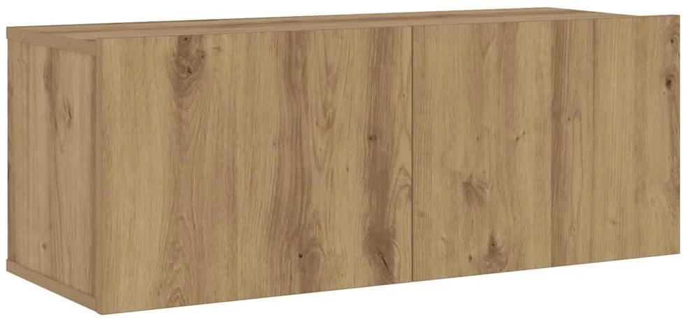 TV staliukas 3 dalių sieninis televizoriaus spintelės komplektas Artisan Oak