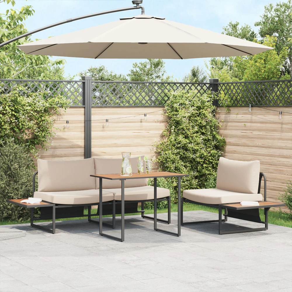 Sodo valgomojo komplektas 3 vnt. Tortora Plienas