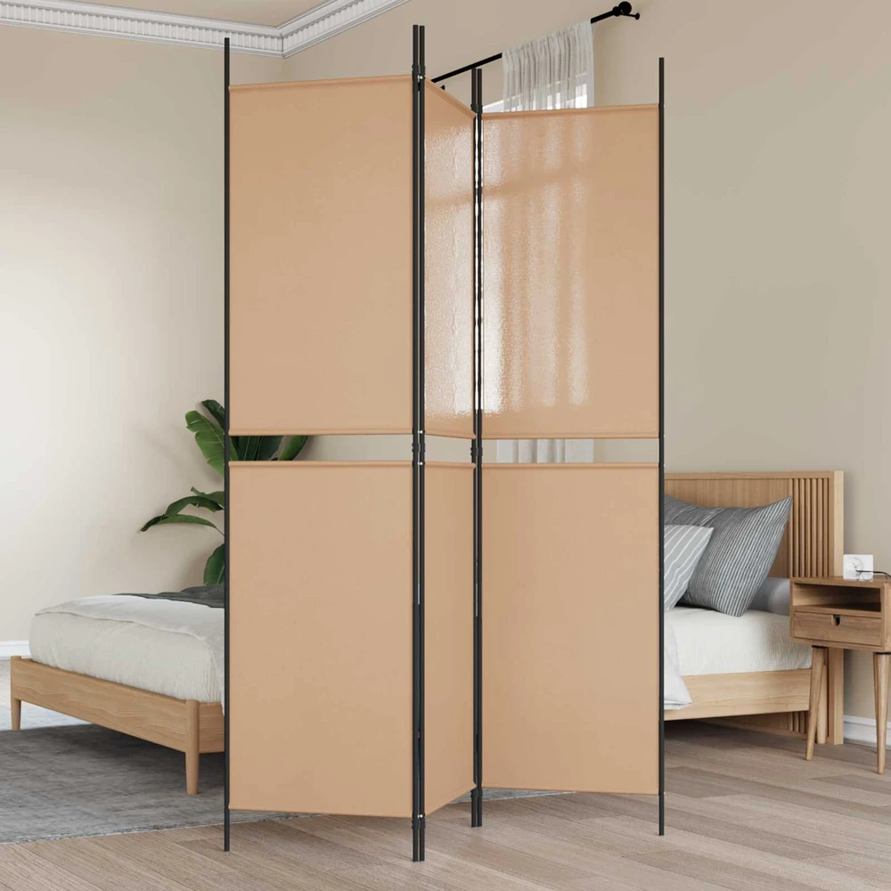 3-panelis kambario skirstytuvas Smėlio 150 x 200 cm Audinys