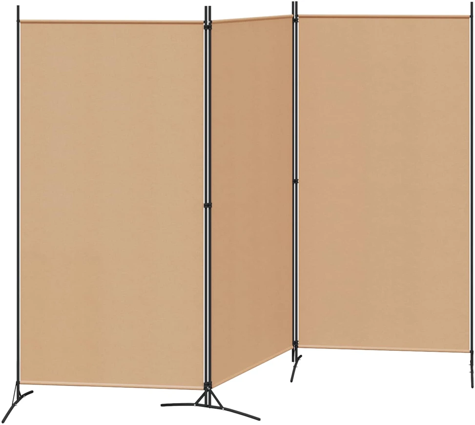 3-panelis kambario skirstytuvas Smėlio 260 x 180 cm Audinys