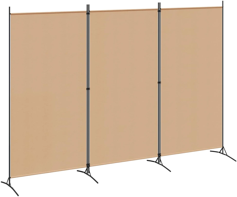 3-panelis kambario skirstytuvas Smėlio 260 x 180 cm Audinys