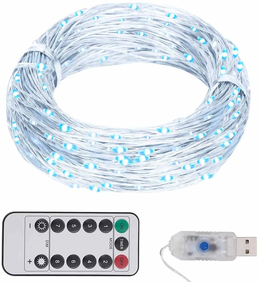 300 LED lempučių girlianda, šaltos baltos spalvos, 30m