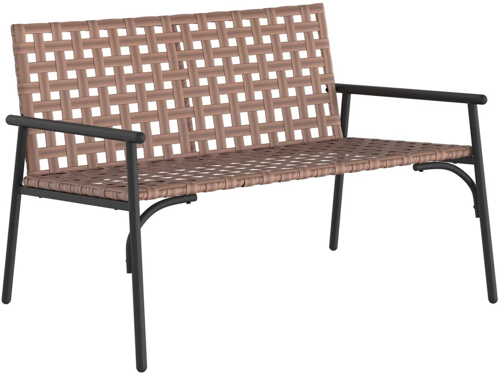 Sodo valgomojo komplektas 4 vnt. Ruda poliratanas