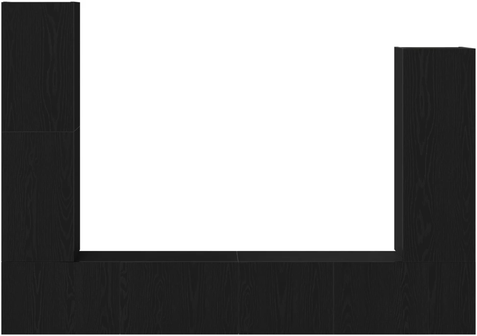 TV staliukas TV spintelių komplektas 6 vnt. Juodas ąžuolas Apdirbta mediena