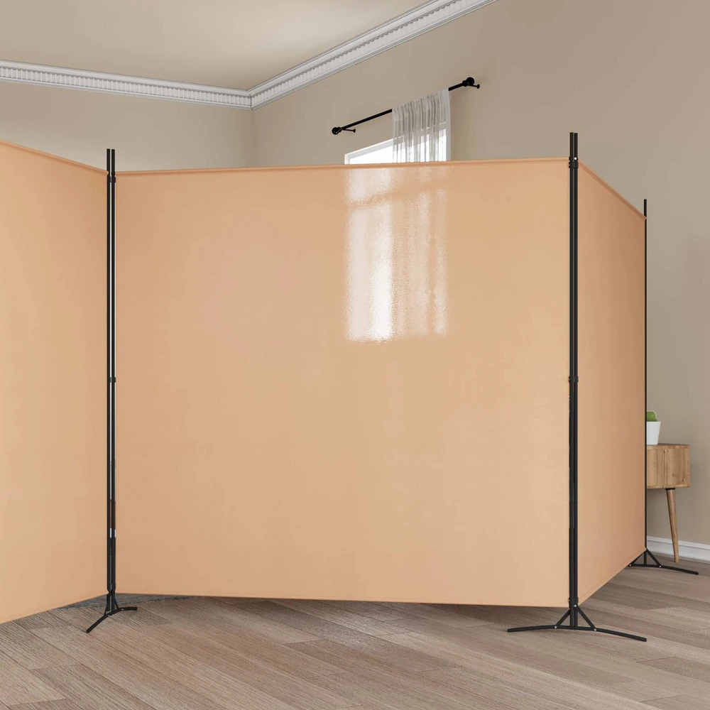 4-skydelis kambario skirstytuvas Smėlio 525 x 180 cm Audinys