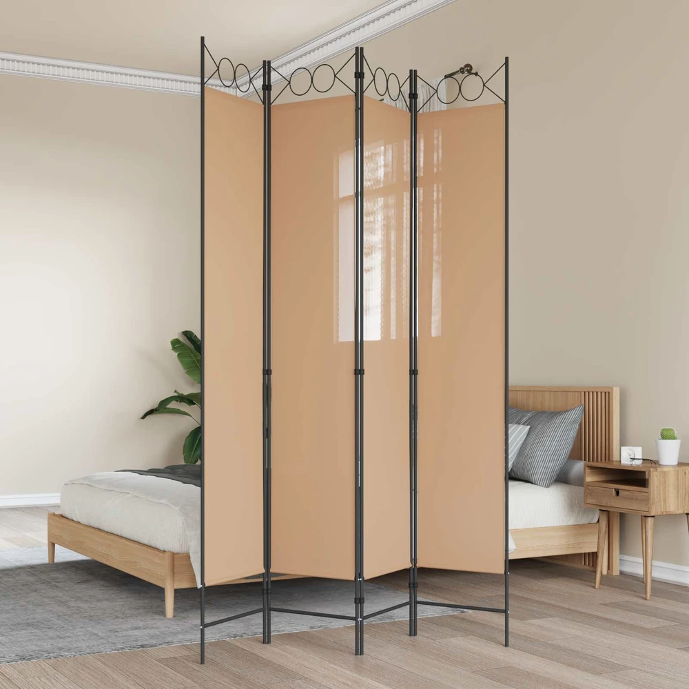 4-skydelis kambario skirstytuvas Smėlio 160 x 220 cm Audinys