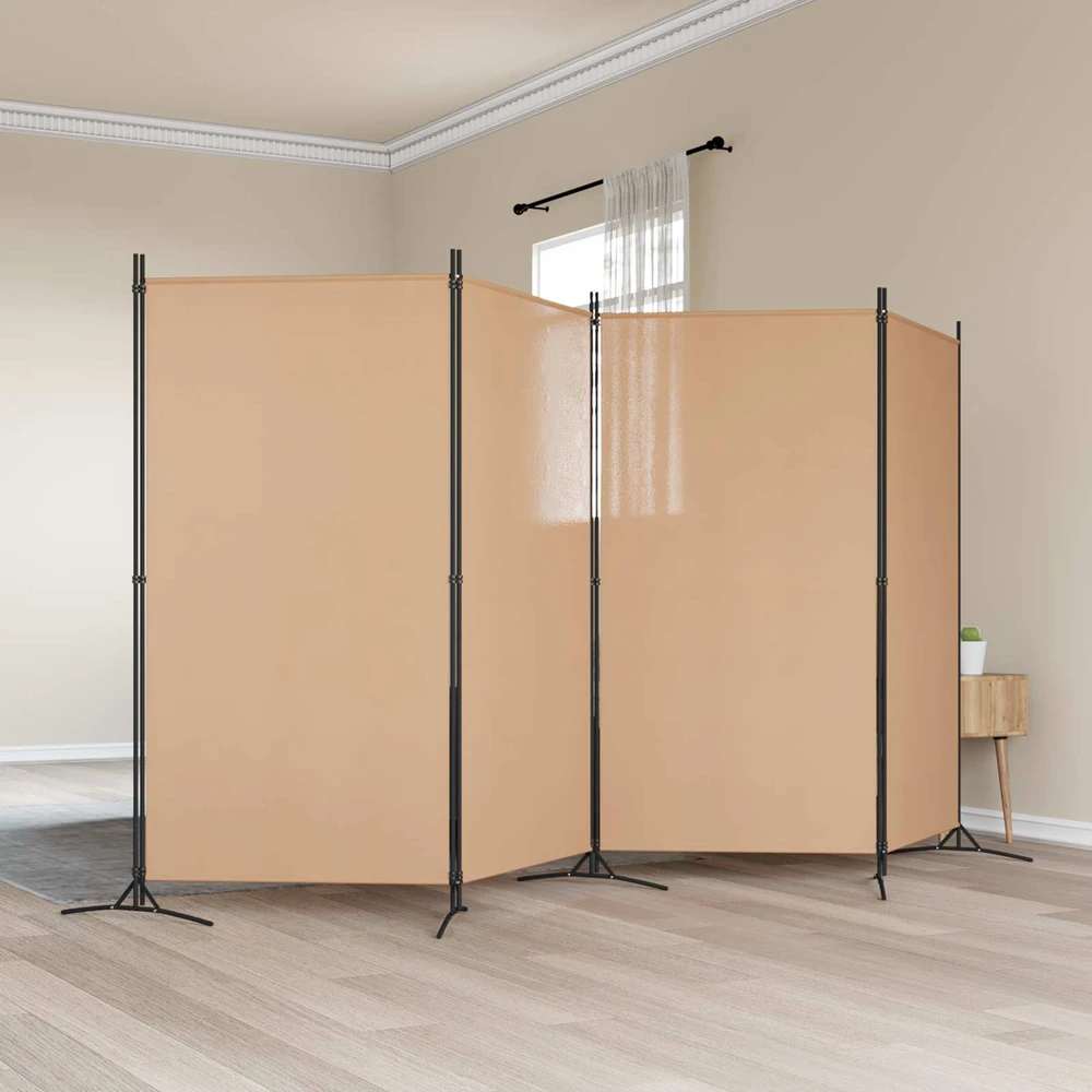 4-skydelis kambario skirstytuvas Smėlio 346 x 180 cm Audinys