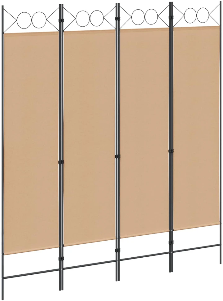 4-skydelis kambario skirstytuvas Smėlio 160 x 180 cm Audinys