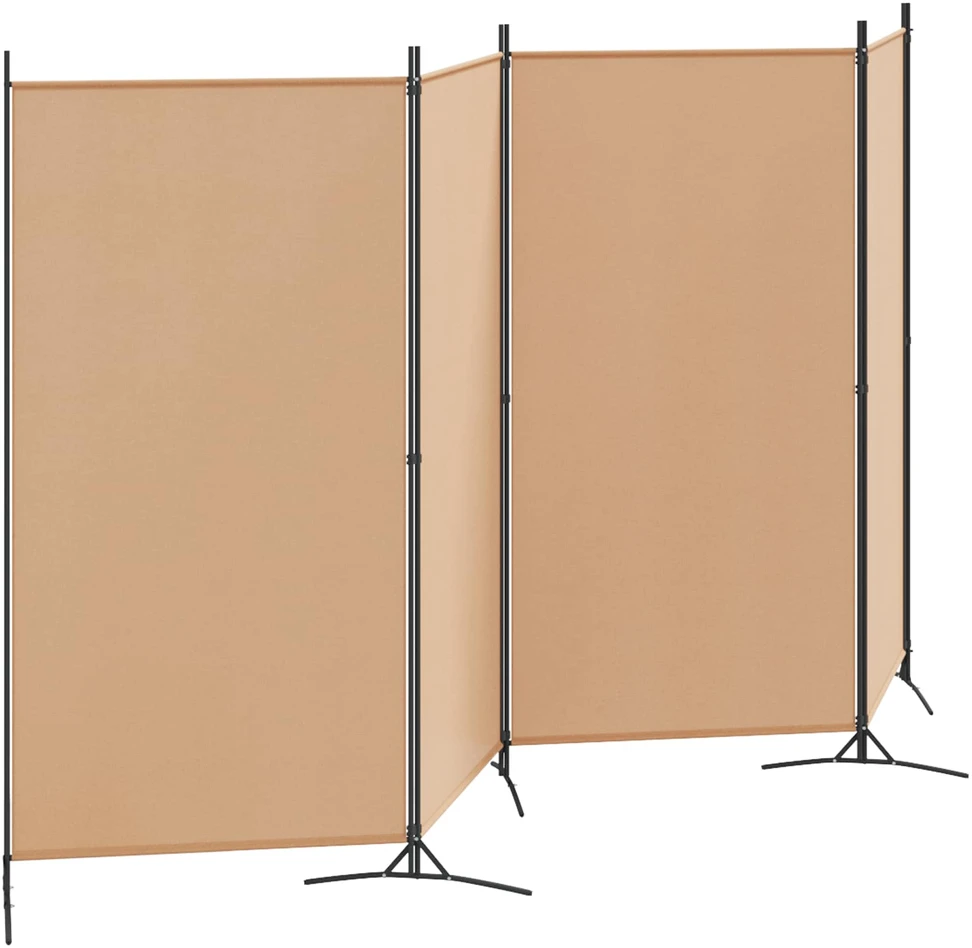 4-skydelis kambario skirstytuvas Smėlio 346 x 180 cm Audinys