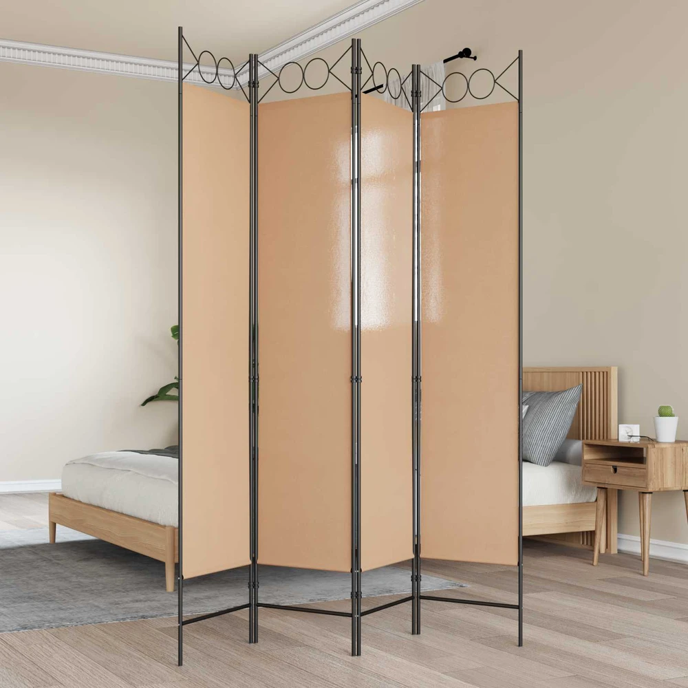 4-skydelis kambario skirstytuvas Smėlio 160 x 200 cm Audinys