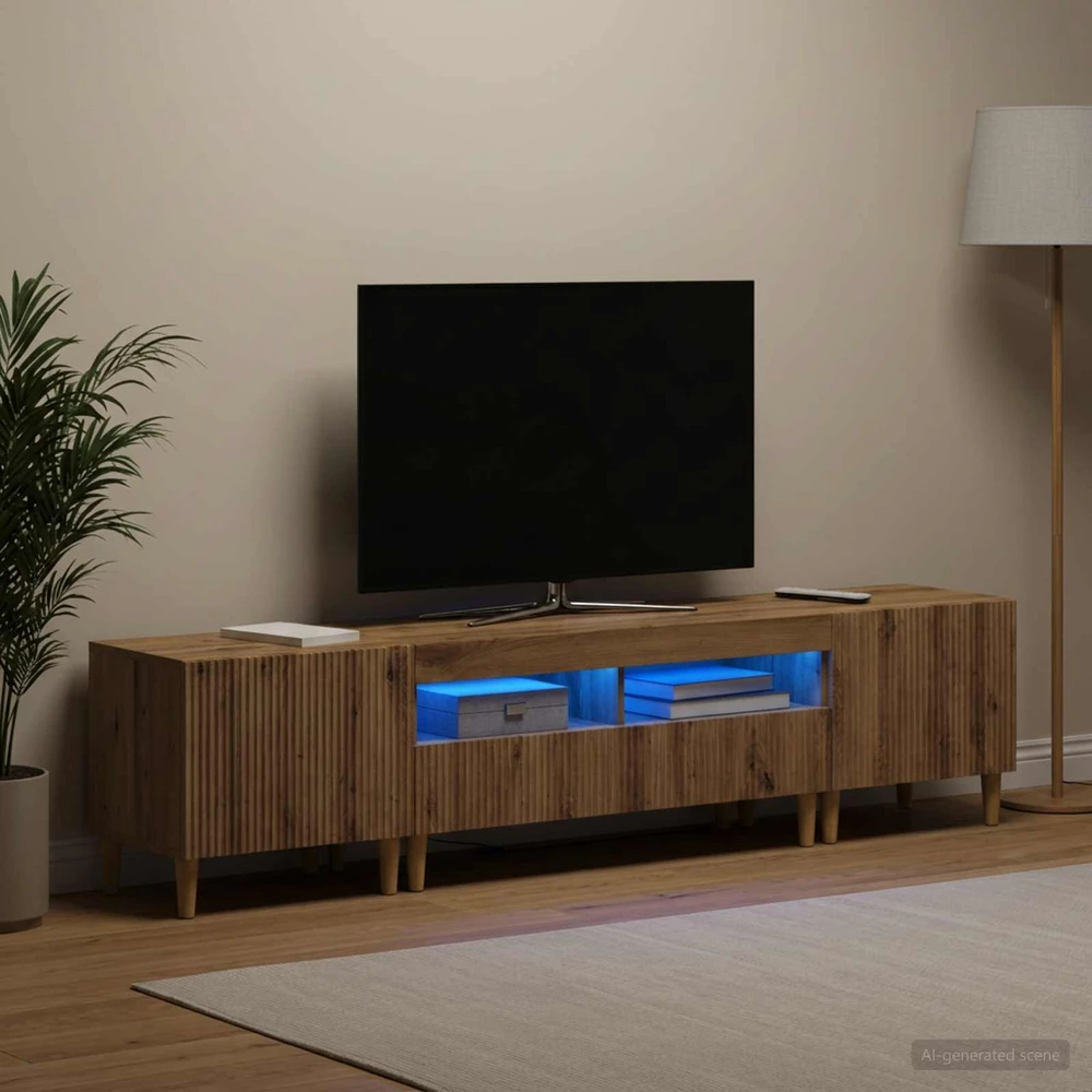 TV staliukas 3 dalių LED televizoriaus spintelė ARNHEM 3 vnt.