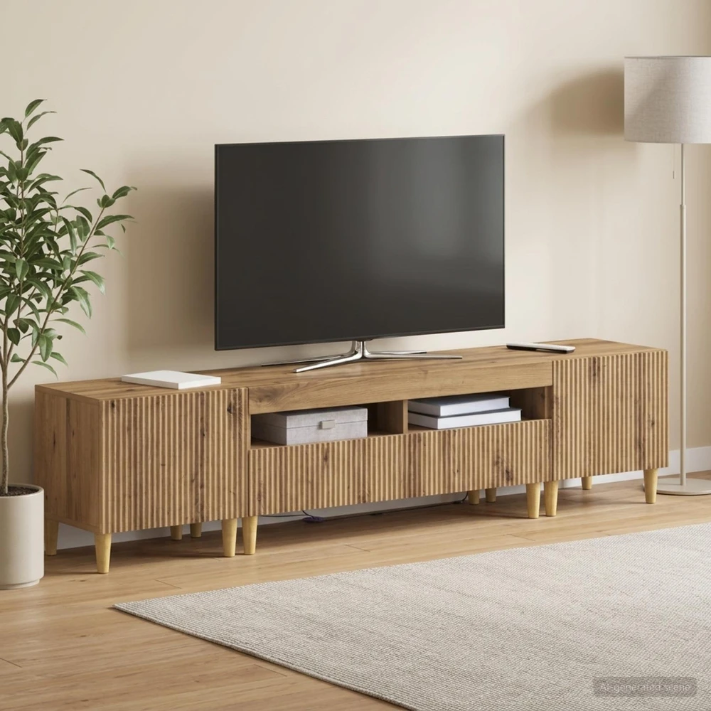TV staliukas 3 dalių LED televizoriaus spintelė ARNHEM 3 vnt.