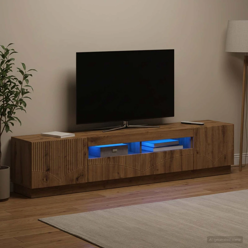 TV staliukas 5 dalių LED televizoriaus stovas Artisano ąžuolo