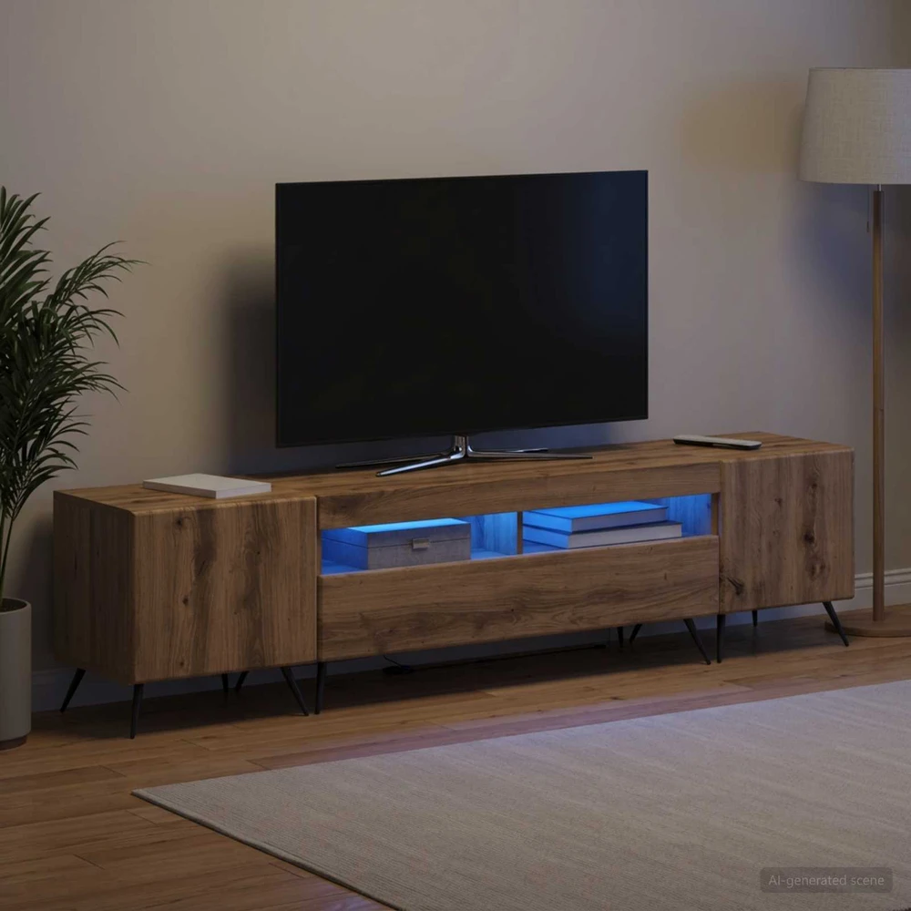TV staliukas 5 dalių LED televizoriaus stovas Artisano ąžuolo