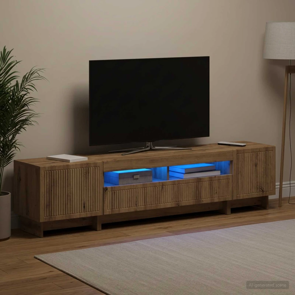 TV staliukas 5 dalių LED televizoriaus stovas Artisano ąžuolo