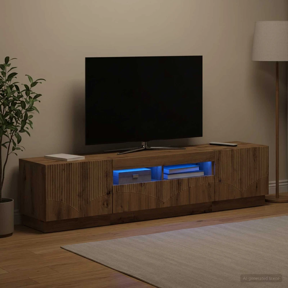 TV staliukas 5 dalių LED televizoriaus stovas Artisano ąžuolo