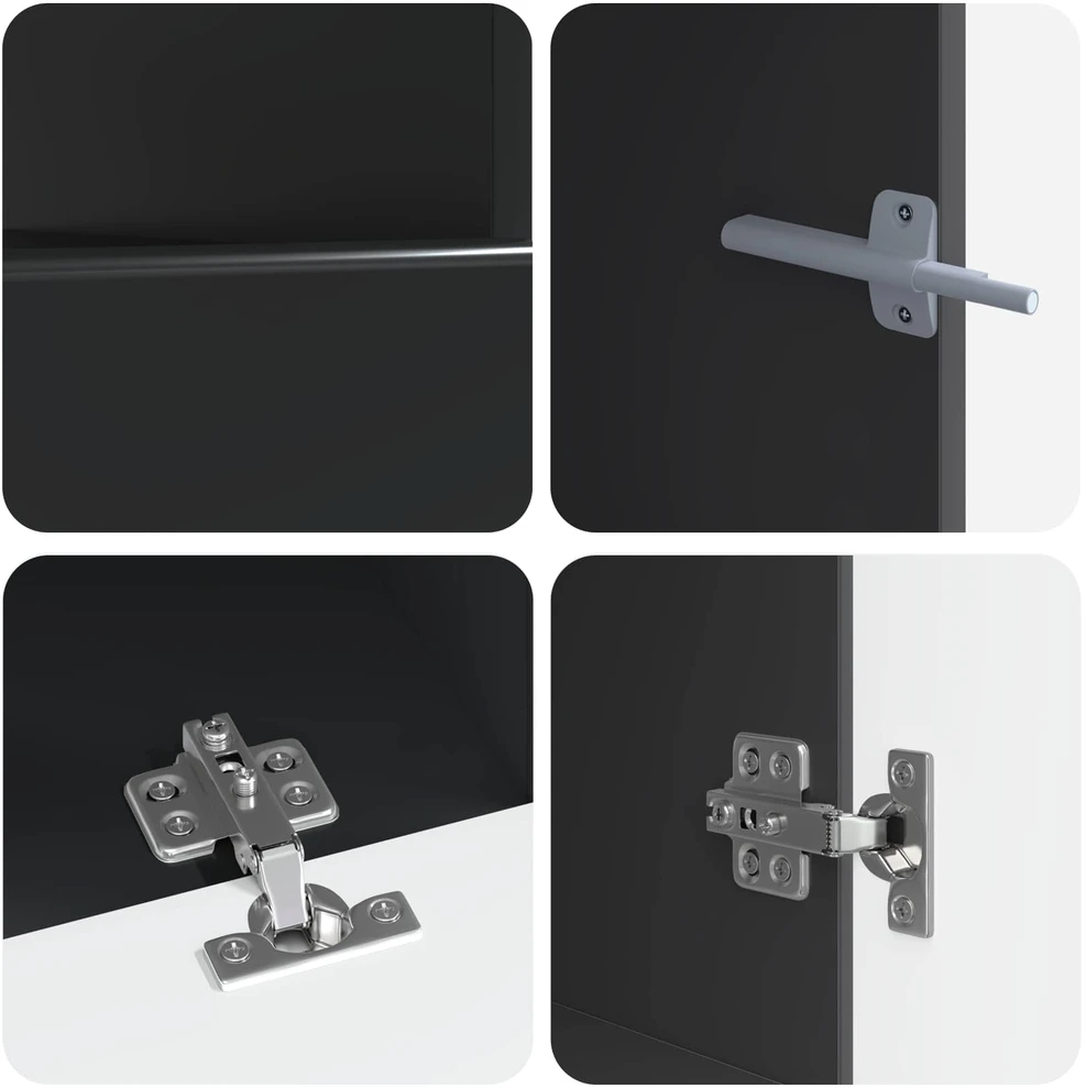 TV staliukas 5 dalių LED televizoriaus stovas Juoda Apdirbta mediena