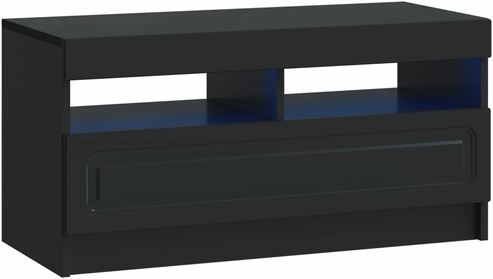 TV staliukas 5 dalių LED televizoriaus stovas Juoda Apdirbta mediena